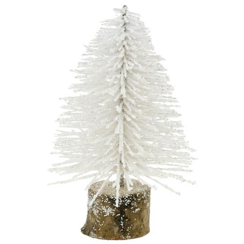 Floristik24 Mini albero di Natale bianco glitter 6pz