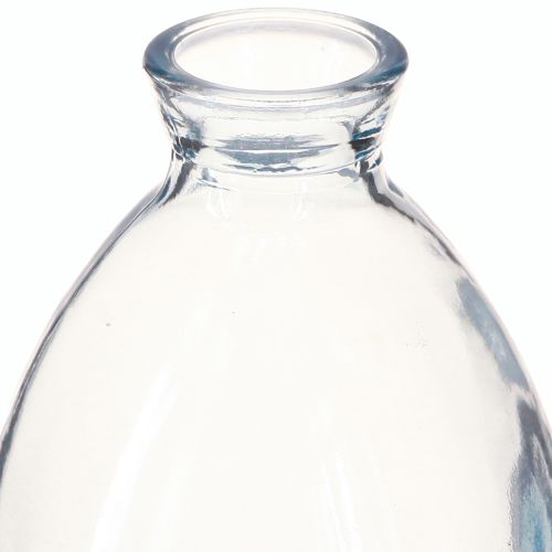 Prodotto Mini vasi bulbosi decorativi in vetro colorato blu H12cm 6 pezzi