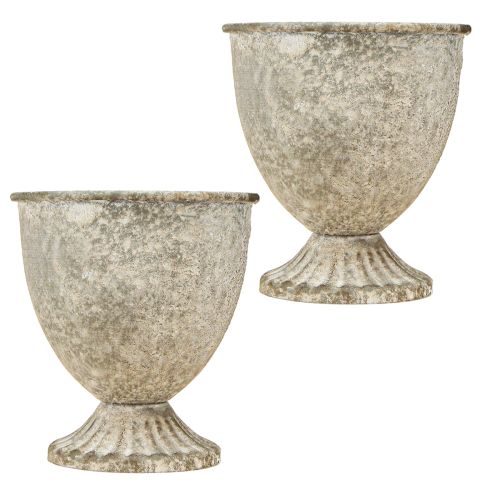 Prodotto Mini Vasi Decorazione Calice Tazza Metallo Antico Ø10.5cm 11.5cm 2pz