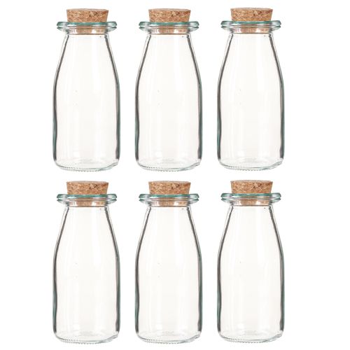 Prodotto Mini vasi vasi in vetro con tappo in sughero H13,5cm Ø5,5cm 6pz