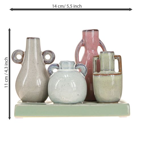 Prodotto Set di mini vasi in ceramica per la decorazione della casa, 14 cm