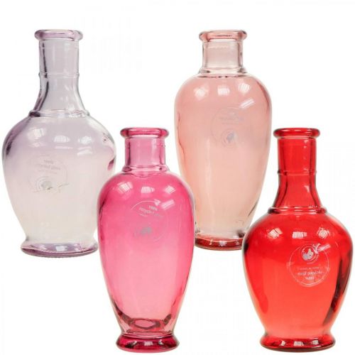 Mini vasi in vetro vasi decorativi in vetro rosa rosa rosso viola 15 cm 4 pezzi