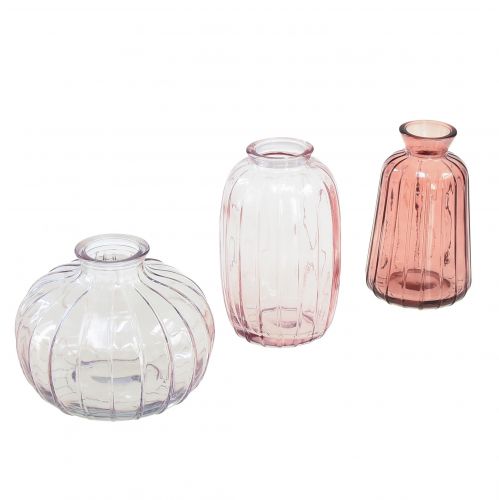 Mini vasi vasi decorativi in vetro vasi da fiori H8,5–11 cm set da 3