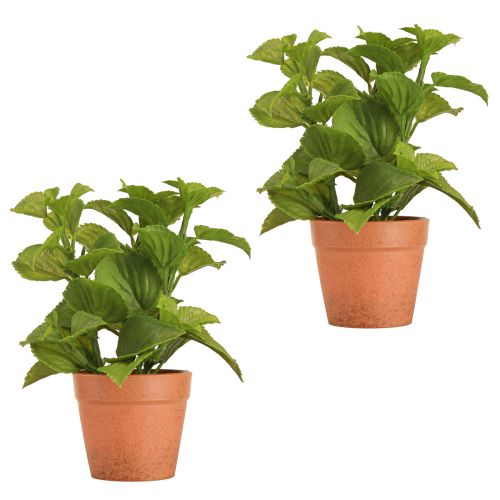 Prodotto Menta in vaso Erbe artificiali Piante artificiali 18 cm 2 pezzi
