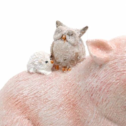 Prodotto Set di figure decorative maialino con amici animali 9,3 cm × 7,5 / 8,5 cm 2 pezzi