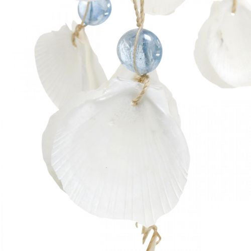 Floristik24 Conchiglie mobili campanelli eolici decorazione marittima da appendere bianco, blu 46 cm
