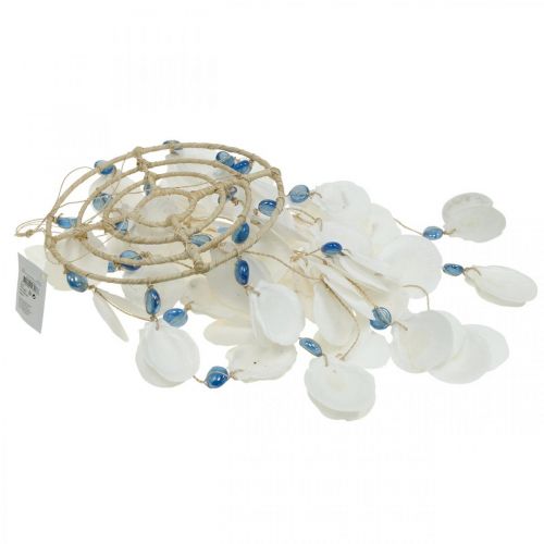 Floristik24 Conchiglie mobili campanelli eolici decorazione marittima da appendere bianco, blu 46 cm