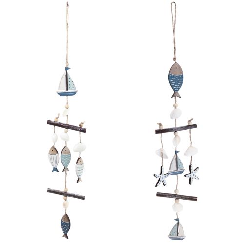Floristik24 Appendiabiti decorativo da appendere marittimo carillon di vento marittimo 54 cm