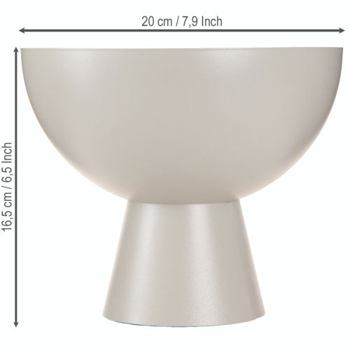 Prodotto Ciotola moderna per piante in metallo, trofeo decorativo grigio Ø20cm H16,5cm