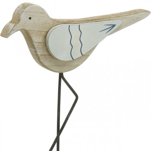 Prodotto Decorazione mare, gabbiano deco in legno, shabby chic, blu e bianco H32cm