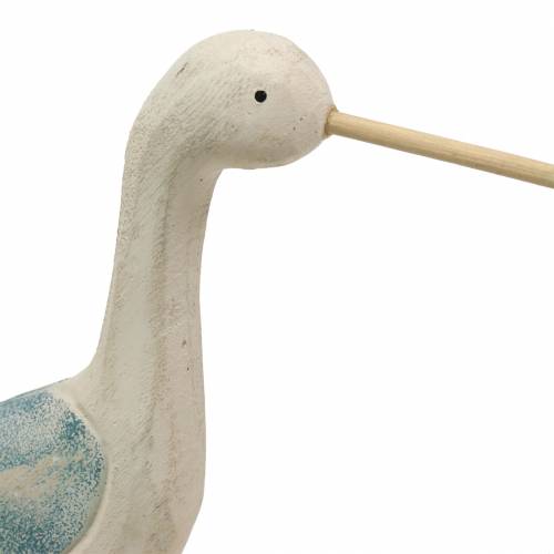 Floristik24 Trampoliere legno bianco blu 21,5x5,5cm H37cm