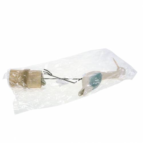 Floristik24 Trampoliere legno bianco blu 21,5x5,5cm H37cm