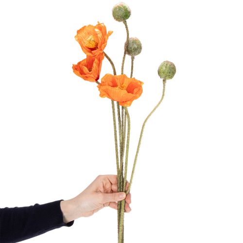 Prodotto Set di fiori artificiali, bouquet di papaveri realistico, decorazione per casa o ufficio, 75 cm, 3 pezzi