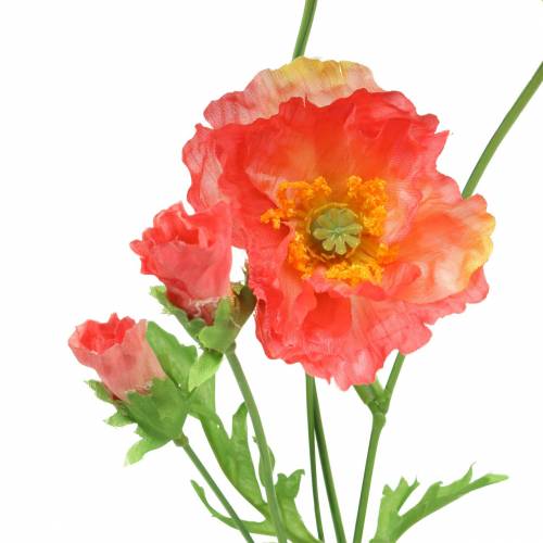 Floristik24 Fiore artificiale di seta papavero rosa, giallo papavero 67 cm