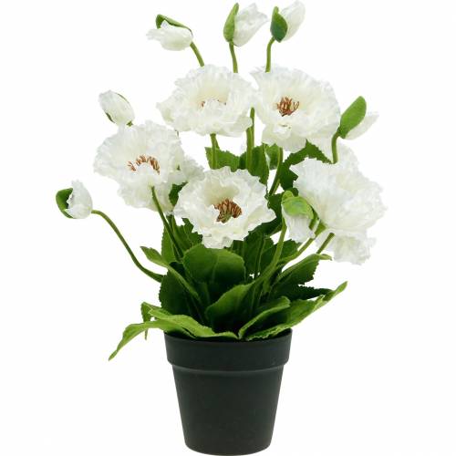 Prodotto Papavero in una pentola fiori di seta bianca decorazione floreale