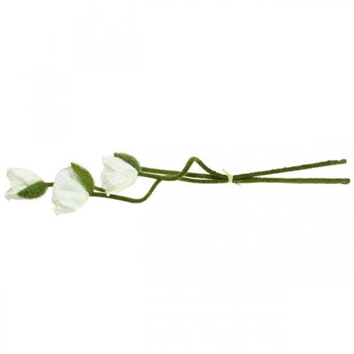 Prodotto Fiore artificiale papavero artificiale rosa mais bianco L55/60/70 cm Set di 3
