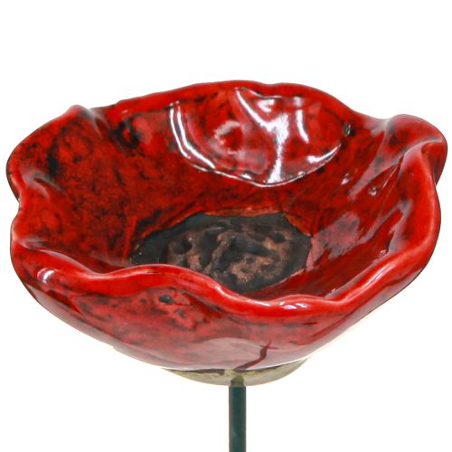 Floristik24 Tappo decorativo per fiori in ceramica papavero rosso papavero 5 cm 8 pz