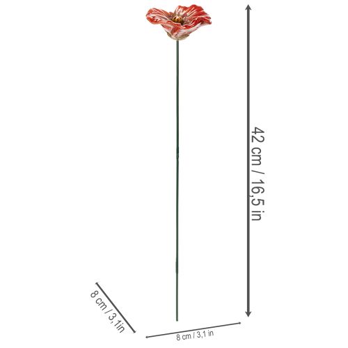 Prodotto Pali decorativi da giardino a forma di papavero, elemento decorativo perfetto per il tuo giardino, 42 cm, 4 pezzi