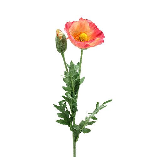 Floristik24 Rosa Papavero Artificiale, Giallo 74cm
