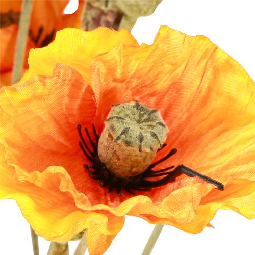 Prodotto Decorazione di papaveri, bouquet di fiori artificiali arancioni, 78 cm, 6 pezzi