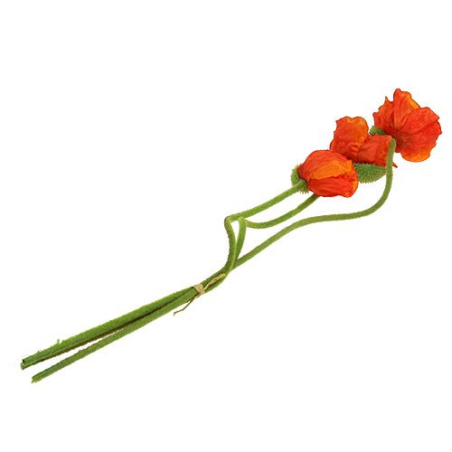 Prodotto Papaveri artificiali fiori artificiali arancioni 58 cm–74 cm 3 pezzi