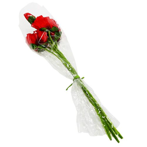 Floristik24 Papaveri Rossi Ø7cm L48cm 4 pezzi