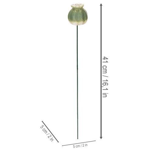 Prodotto Paletto decorativo con baccelli di papavero per l'eleganza stagionale del giardino o per mettere in risalto il balcone, 41 cm, 4 pezzi