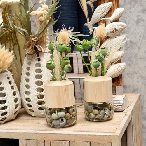 Floristik24 Capsule di semi di papavero decorazione semi di papavero artificiali su un bastone verde 58 cm 3 pezzi in un mazzo