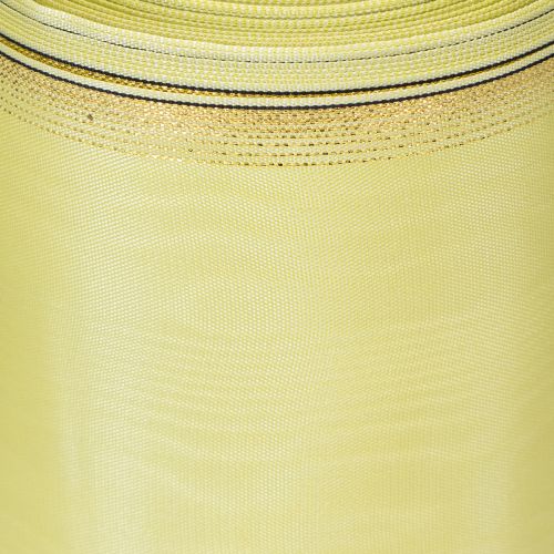 Prodotto Nastro moiré per ghirlande, 150 mm, 25 m, verde chiaro con bordo dorato, ideale per fioristi e decorazioni.