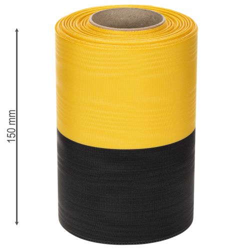 Prodotto Nastro per ghirlanda in moiré 150 mm giallo-nero - nastro da lutto, fascia, decorazione, nastro per club - rotolo da 25 m