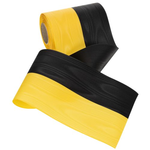 Prodotto Nastro per ghirlanda in moiré 150 mm giallo-nero - nastro da lutto, fascia, decorazione, nastro per club - rotolo da 25 m