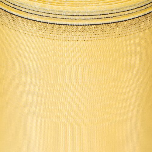 Prodotto Nastro per ghirlanda in moiré, giallo con bordo dorato, nastro decorativo floreale, acetato/poliestere, 150 mm x 25 m