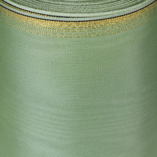 Prodotto Nastro decorativo moiré per ghirlande, verde salvia con bordo dorato - 175 mm x 25 m - nastro decorativo per fioristi e celebrazioni