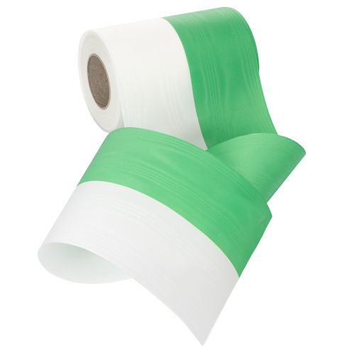 Prodotto Nastro per ghirlanda moiré verde-bianco 150 mm, nastro decorativo, nastro per fiocchi, taffetà di qualità 25 m