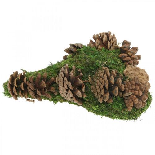 Floristik24 Decorazione funeraria cuore di muschio con coni per arrangiamento funebre 20×13cm