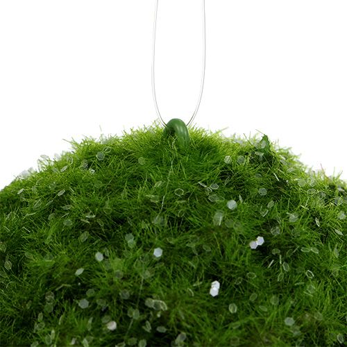 Floristik24 Palla Moss con mica Ø9cm spazzola verde
