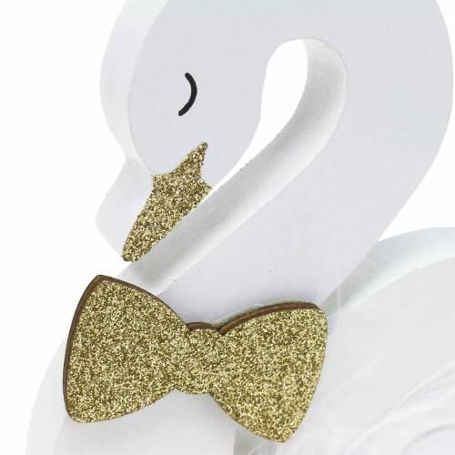 Prodotto Cigni decorativi matrimonio in legno oro bianco 12x13 cm 2 pz
