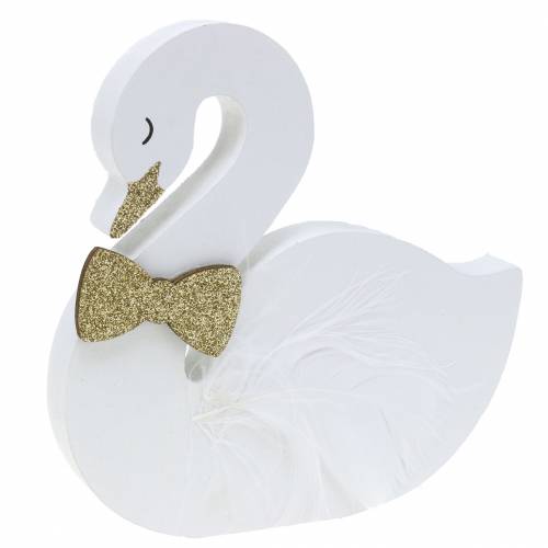 Prodotto Cigni decorativi matrimonio in legno oro bianco 12x13 cm 2 pz