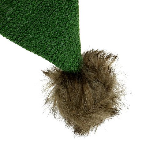 Floristik24 Cappellino con bordo in pelliccia da sospendere Verde 28 cm