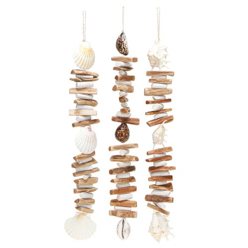 Prodotto Ghirlanda di conchiglie lumache di mare decorazione estiva naturale assortita 69cm 3pz