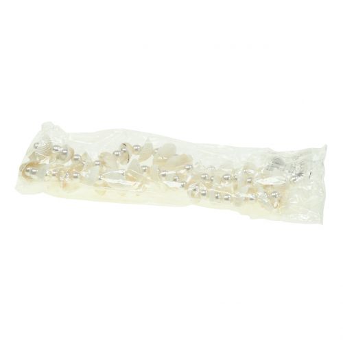 Floristik24 Ghirlanda di conchiglie con perle bianche 100 cm