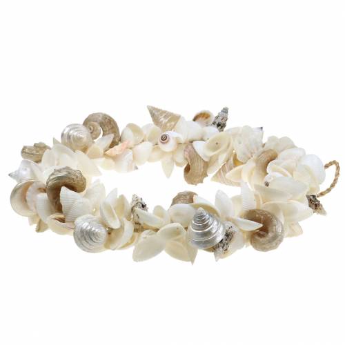 Floristik24 Ghirlanda di conchiglie bianco naturale Ø40cm
