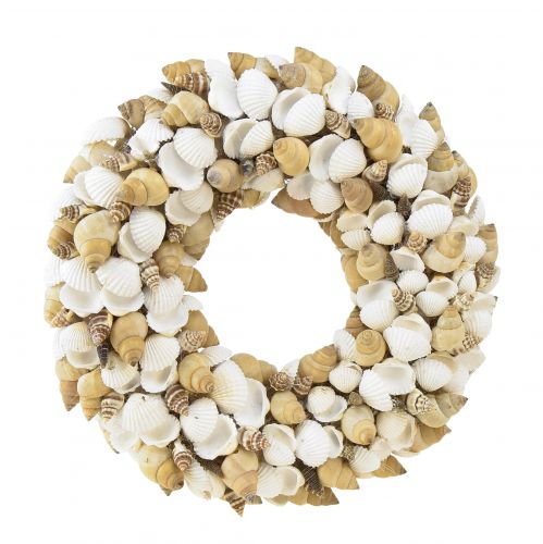 Prodotto Ghirlanda di conchiglie decorazione marittima da appendere cocco bianco naturale Ø25cm