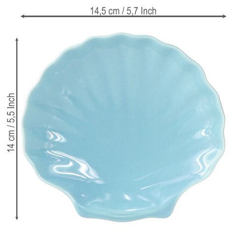 Prodotto Piatto conchiglia ciotola marittima ceramica blu bianco 14cm 3pz