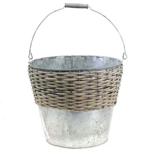 Aubry Gaspard AG1011 Secchio In Zinco Rotondo Da 8 Litri (26x24 Cm) Per Decorazione O Giardinaggio