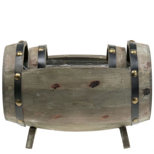 Floristik24 Barile di legno per piantare la natura, set di 2 22 cm / 33 cm