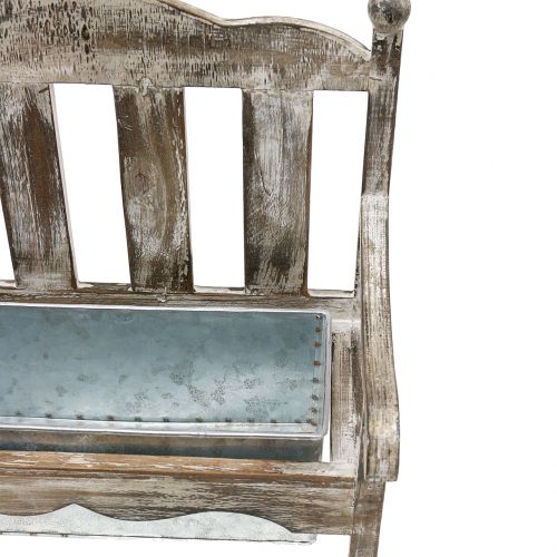 Floristik24 Panca in legno per impianto naturale, zinco H40cm, set di 2