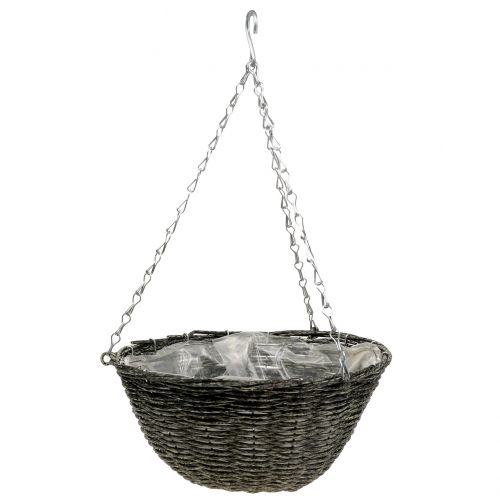 Floristik24 Lampada Basket grigia Ø30,5cm H15cm