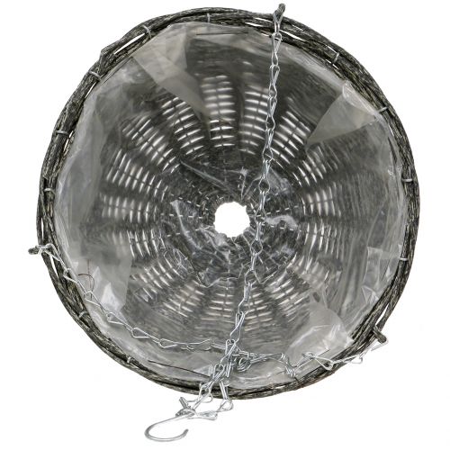 Floristik24 Lampada Basket grigia Ø30,5cm H15cm