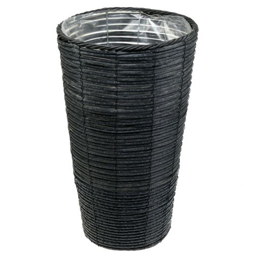 Floristik24 Portavaso effetto rattan antracite Ø30cm H50cm